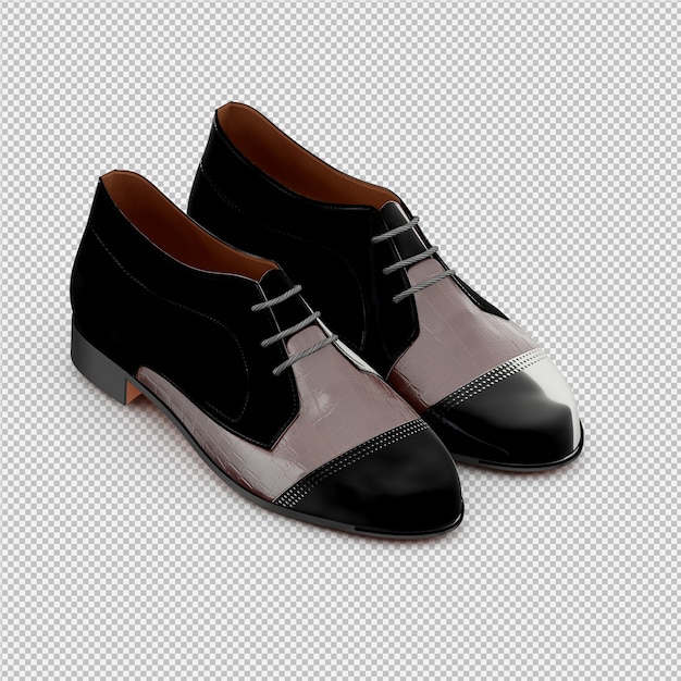 Isometric shoes 3d isolated render