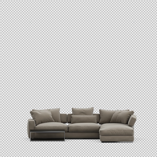 Isometric Sofa 3D isolated render