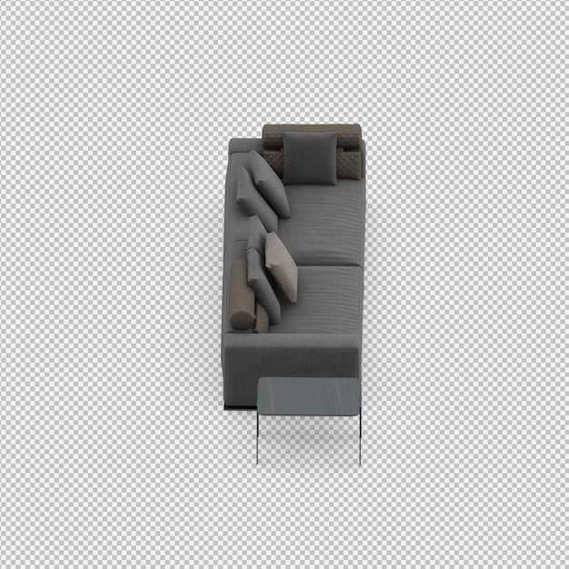 Isometric Sofa 3D isolated render