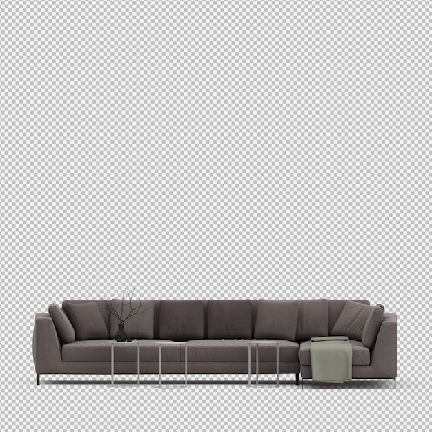 Isometric Sofa 3D isolated render