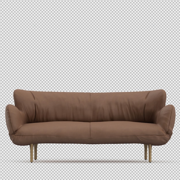 Isometric Sofa 3D isolated render