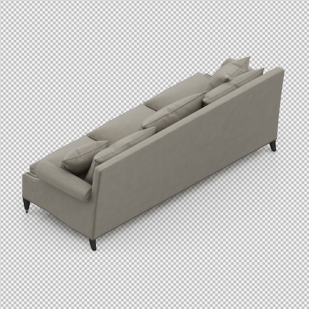 Isometric sofa 3d isolated render