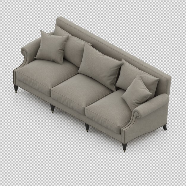 Изометрические диван 3d изолированных визуализации