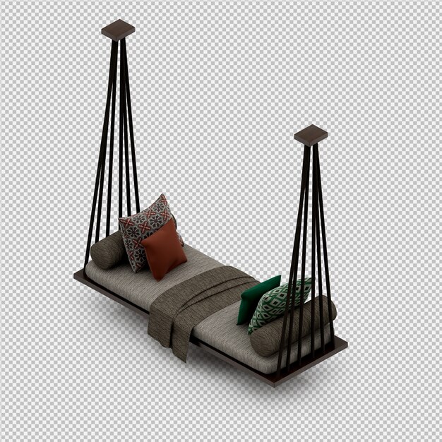 PSD isometric sofa 3d isolated render