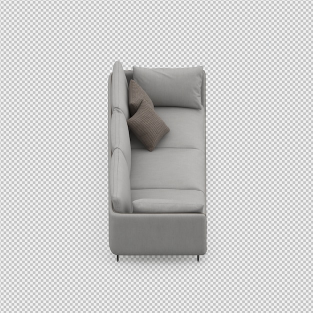 Isometric sofa 3d isolated render