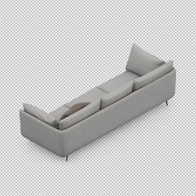 Il sofà isometrico 3d isolato rende