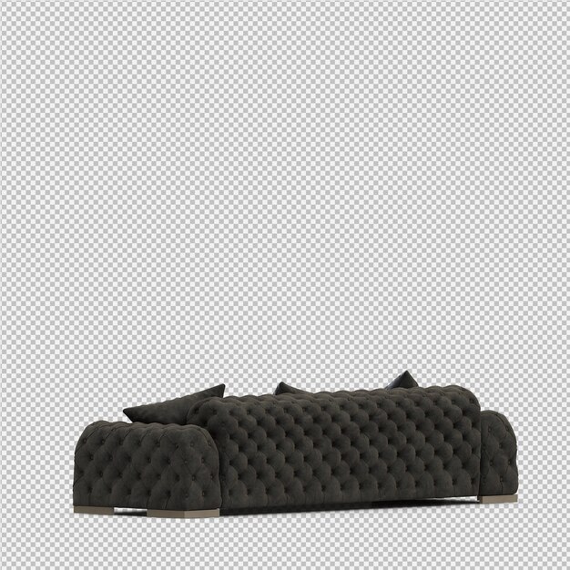 Isometric sofa 3d isolated render