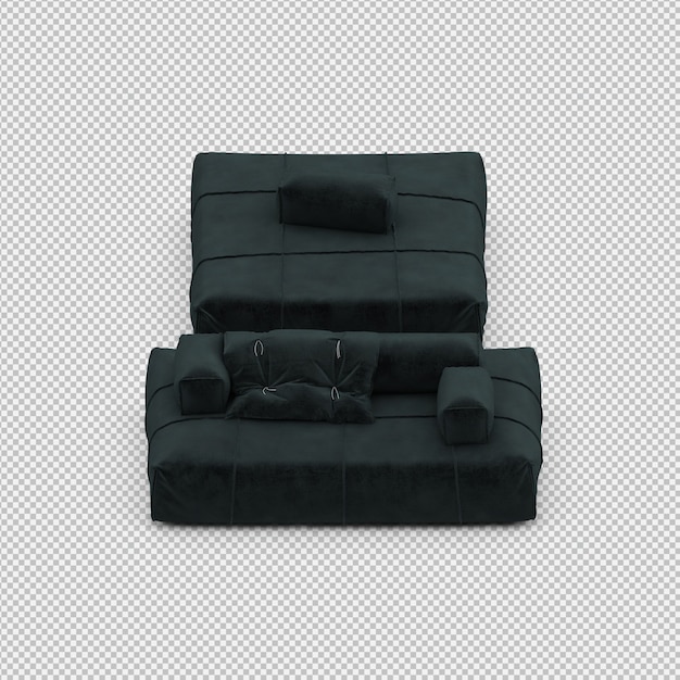 Isometric Sofa 3D isolated render