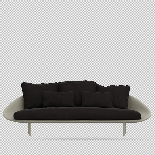 Il rendering isometrico 3d del sofà rende
