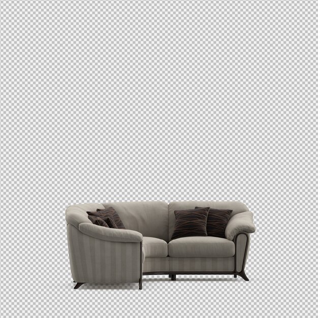 Isometric Sofa 3D isolated render