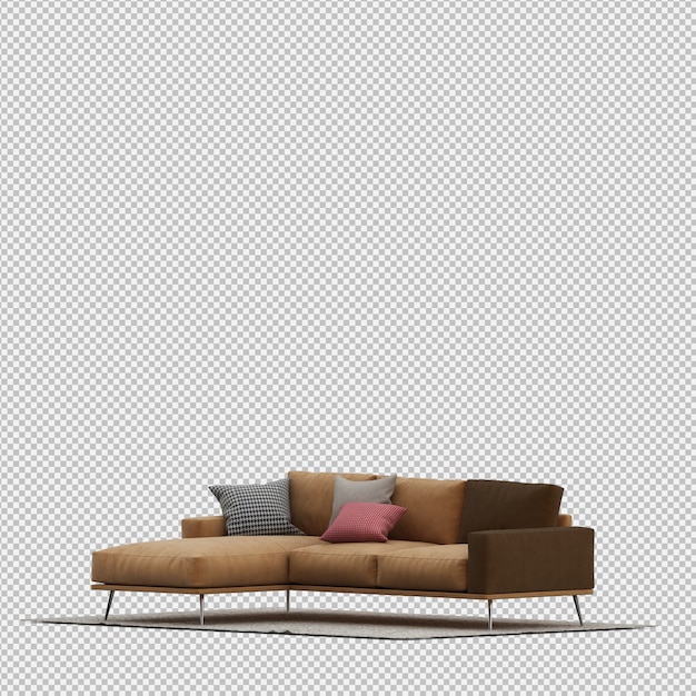 Isometric Sofa 3D izolowane renderowania