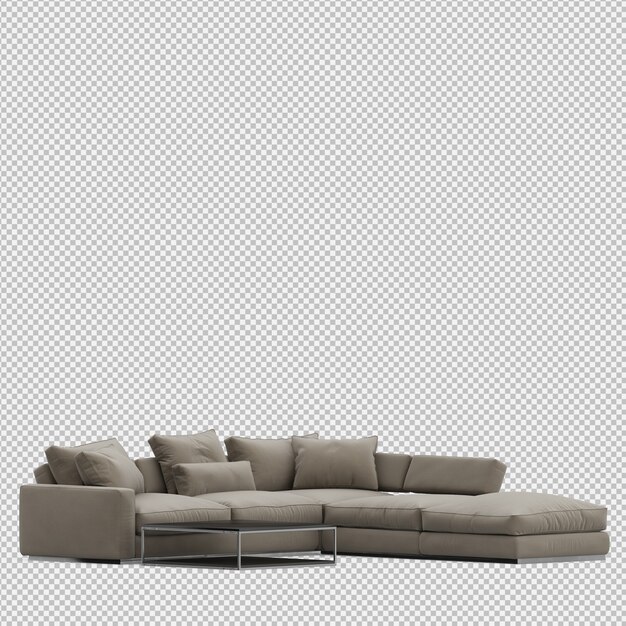 Isometric Sofa 3d Izolowane Renderowania