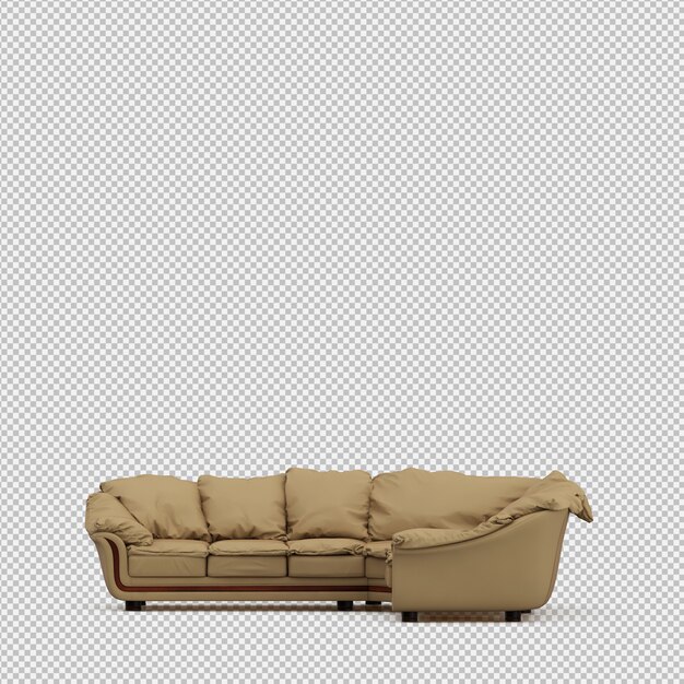 Isometric Sofa 3d Izolowane Renderowania