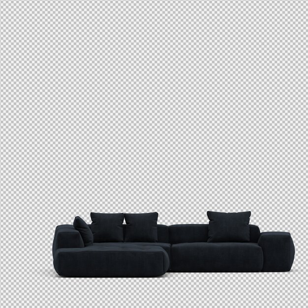 Isometric Sofa 3d Izolowane Renderowania