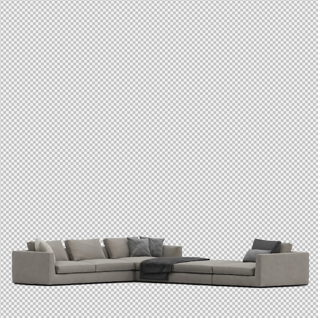 Isometric Sofa 3D izolowane renderowania