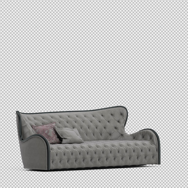 Isometric Sofa 3D izolowane renderowania