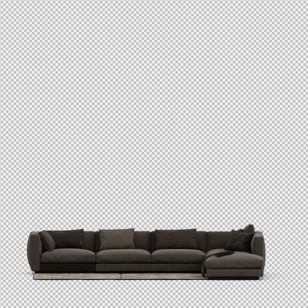 Isometric Sofa 3D izolowane renderowania