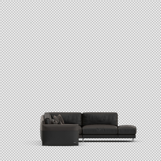 Isometric Sofa 3D izolowane renderowania