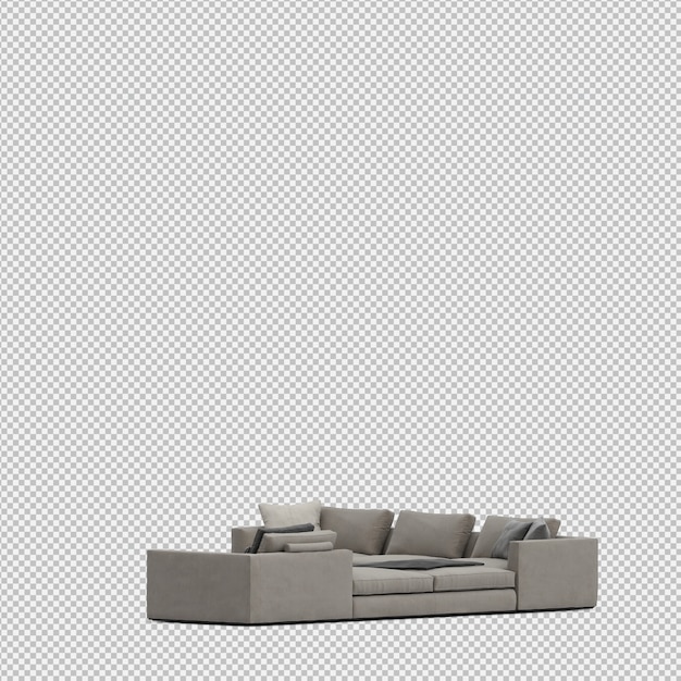Isometric Sofa 3D izolowane renderowania