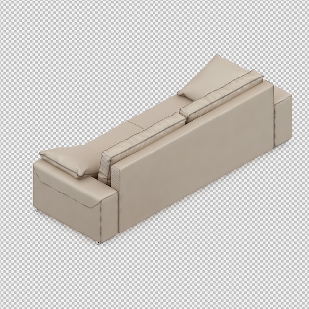 PSD isometric sofa 3d izolowane renderowania