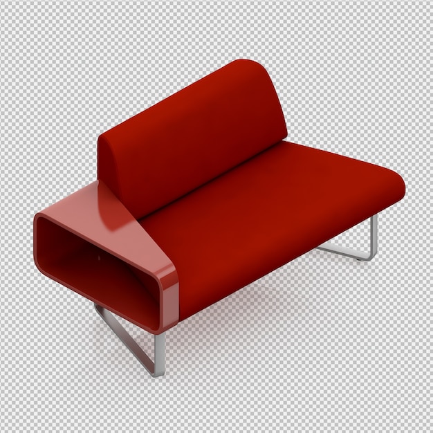 Isometric sofa 3d render