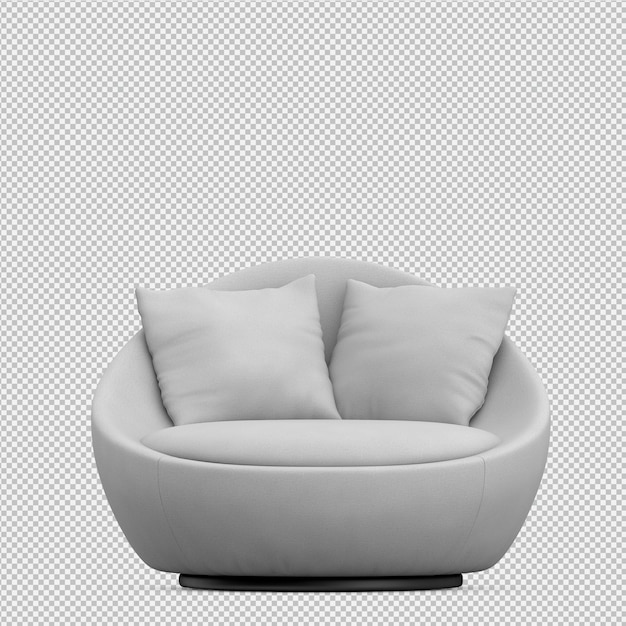 PSD Изометрические диван 3d визуализации