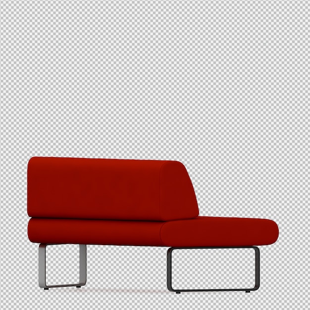 PSD isometric sofa 3d render