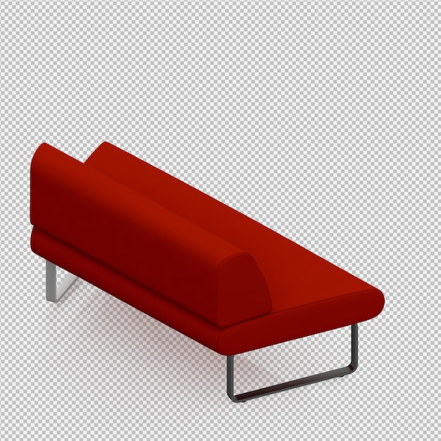 Isometric sofa 3d render