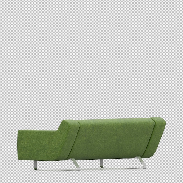 PSD isometric sofa 3d render