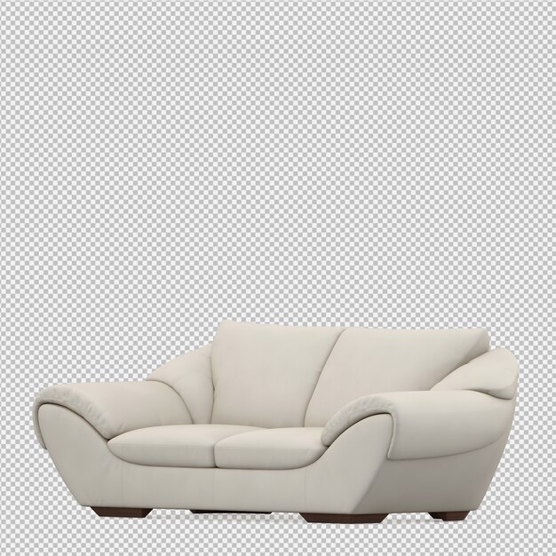 Isometric sofa 3D render