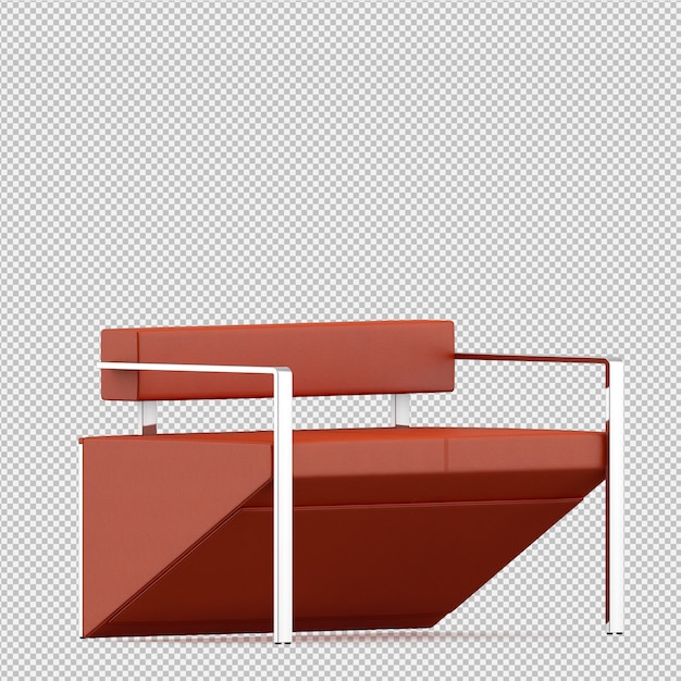 Isometric sofa 3d render