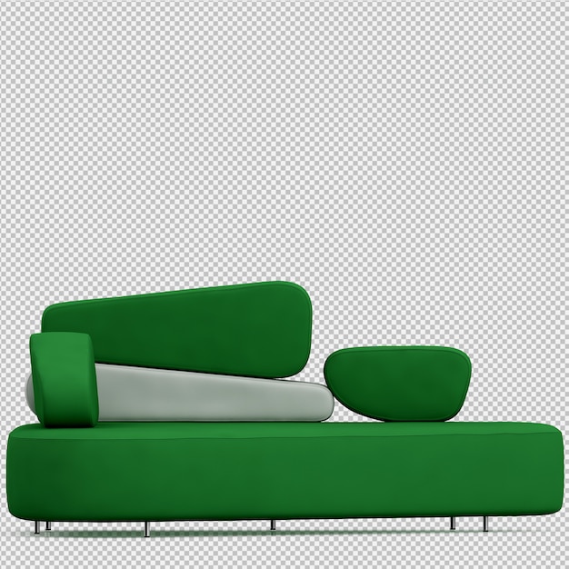 PSD isometric sofa 3d render