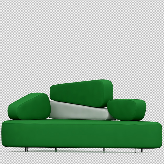 PSD isometric sofa 3d render