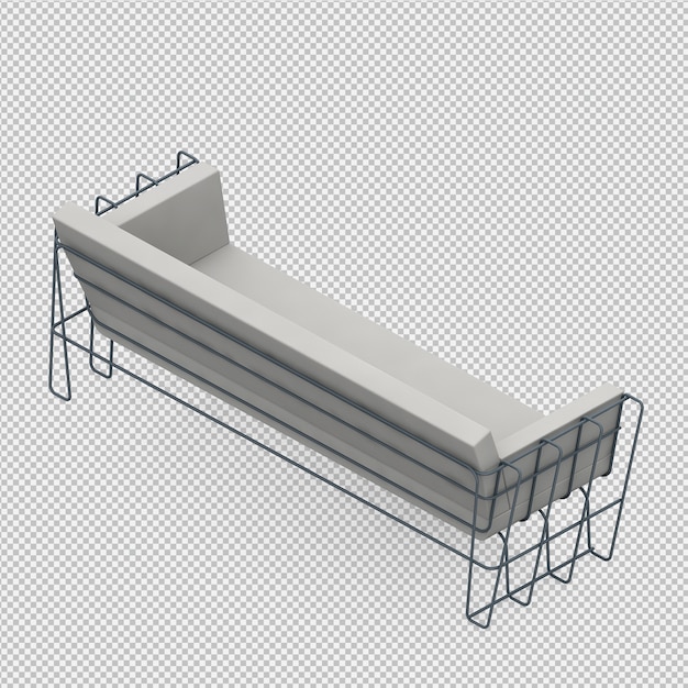 PSD il sofà isometrico 3d rende