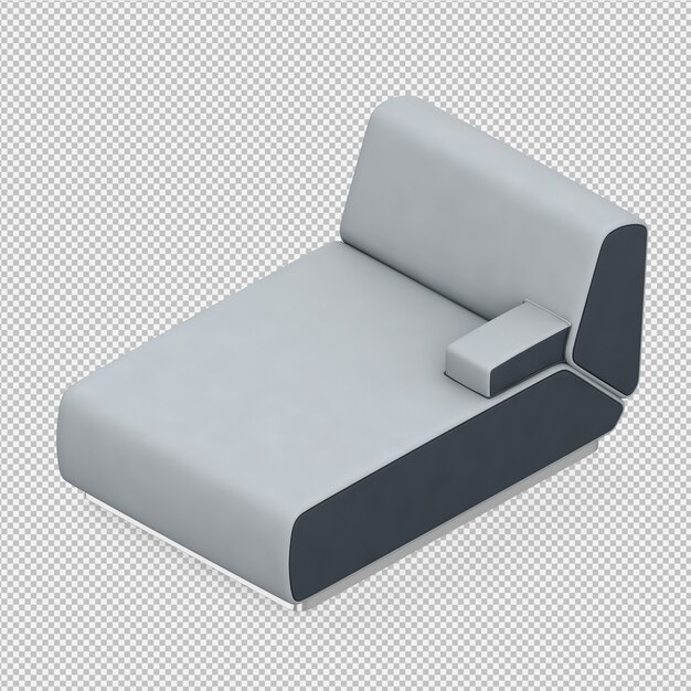 Isometric sofa 3d render