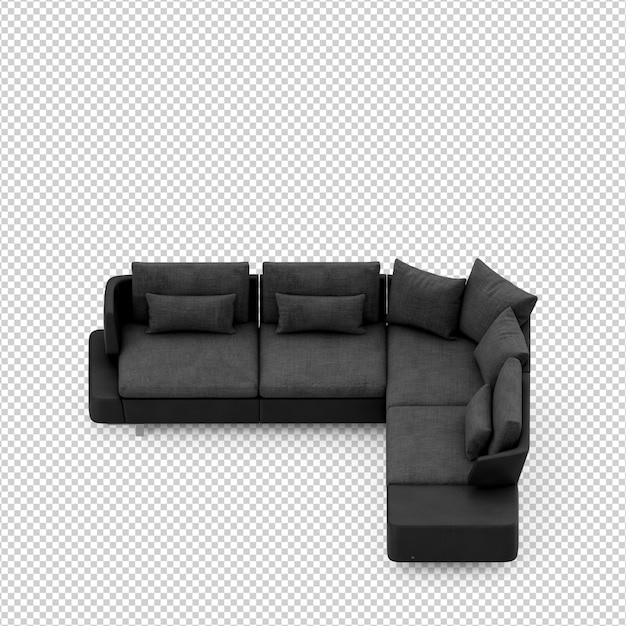 Isometric sofa 3D render