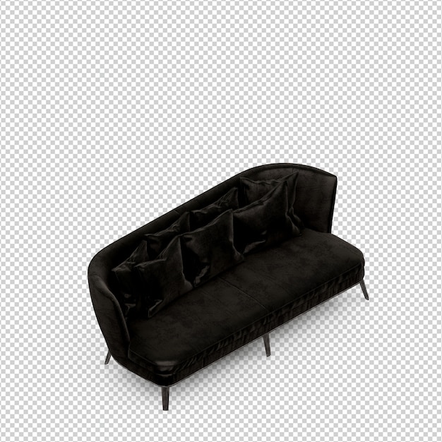 PSD isometric sofa 3d render