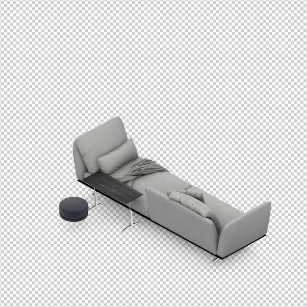 Isometric sofa 3d render