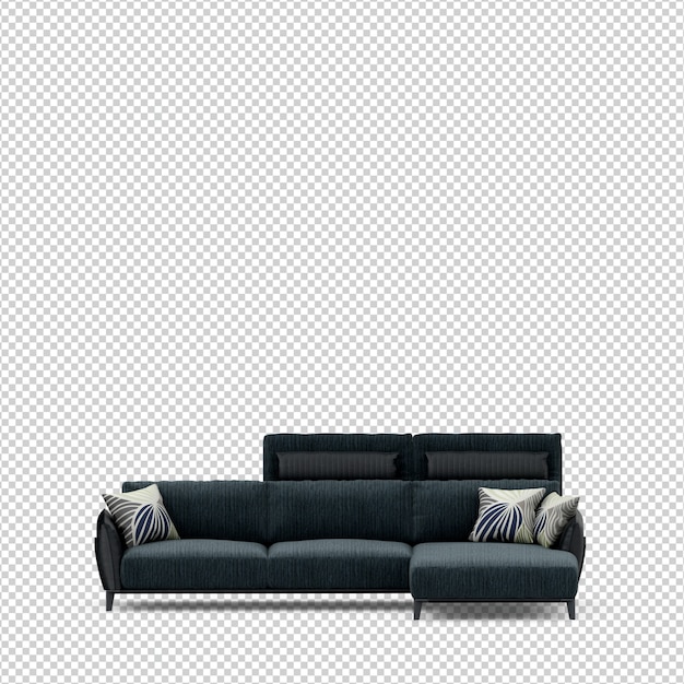 Rendering 3d divano isometrico