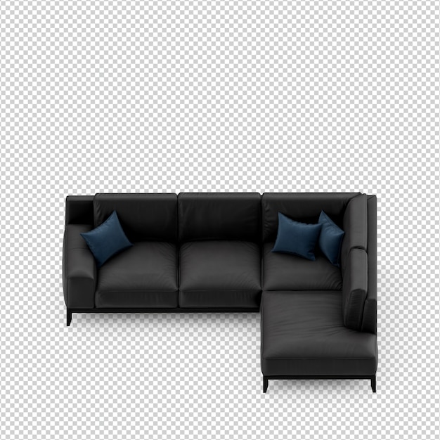 Isometric sofa 3D render