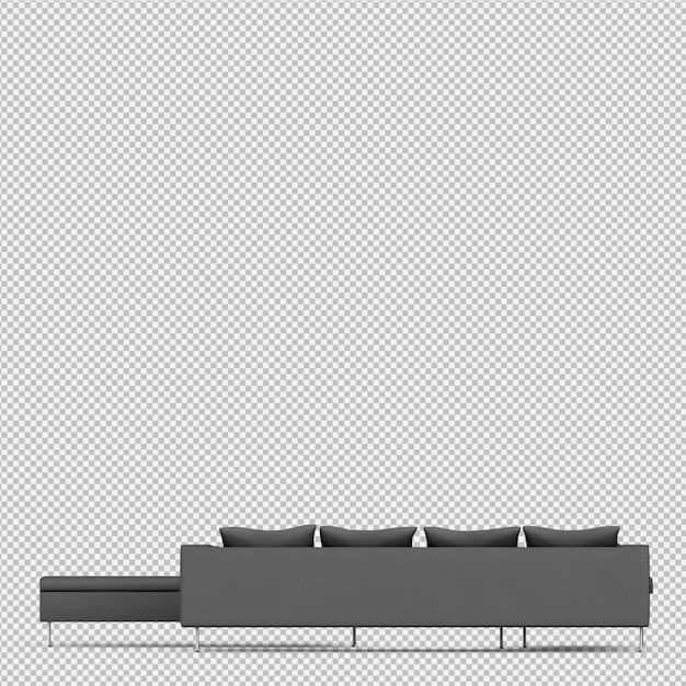 Isometric sofa 3d render