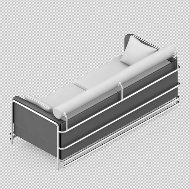 Il sofà isometrico 3d rende