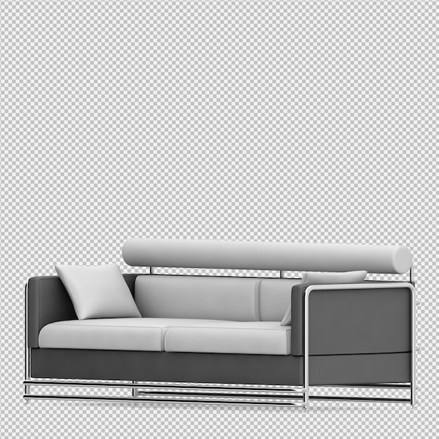 Isometric sofa 3d render