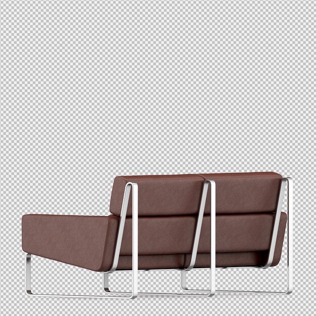 Isometric sofa 3d render