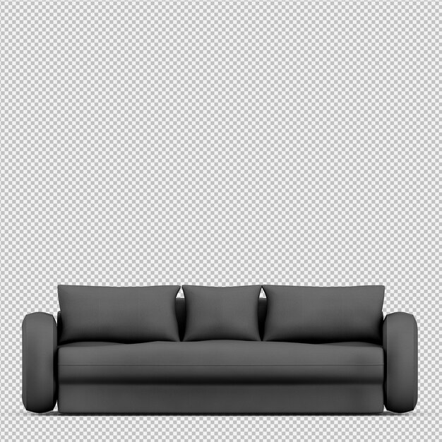 PSD isometric sofa 3d render