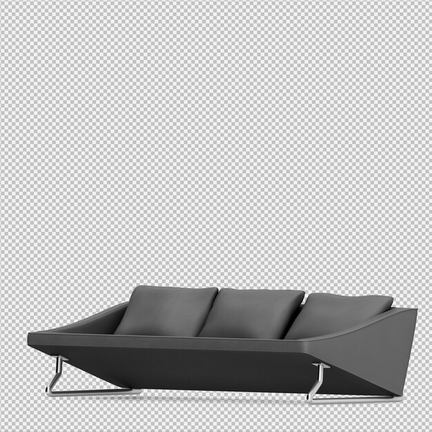 PSD isometric sofa 3d render