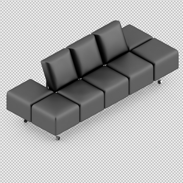 PSD isometric sofa 3d render