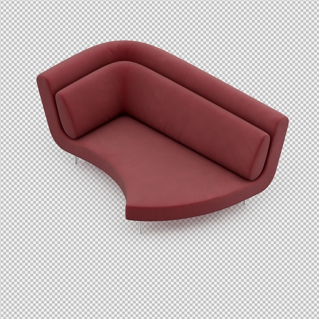 Isometric sofa 3d render