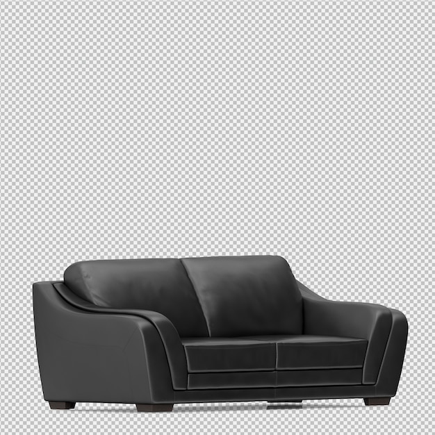 Il sofà isometrico 3d rende