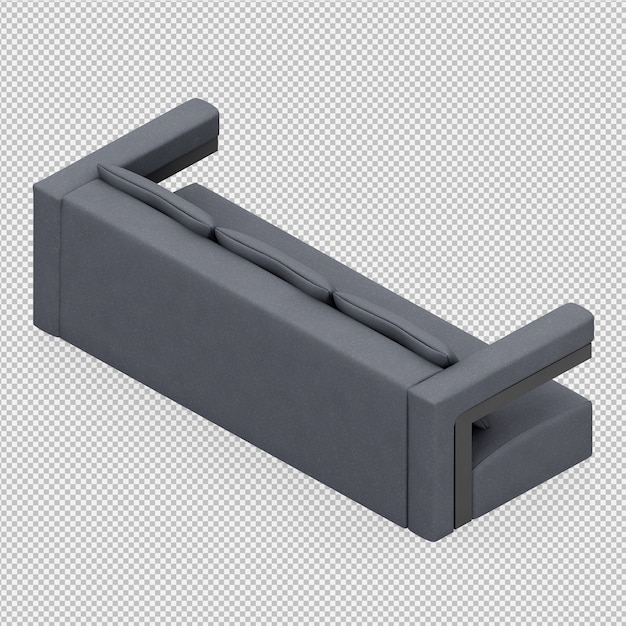 Isometric sofa 3d render